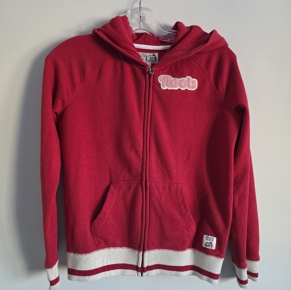ROOTS | Cabin Sweatshirt Zip Up Hoodie Red Girls Sz 13 14 Yrs